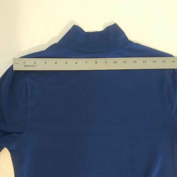 Isaac Mizrahi Live women's size S blue mock turtleneck top - Picture 10 of 14